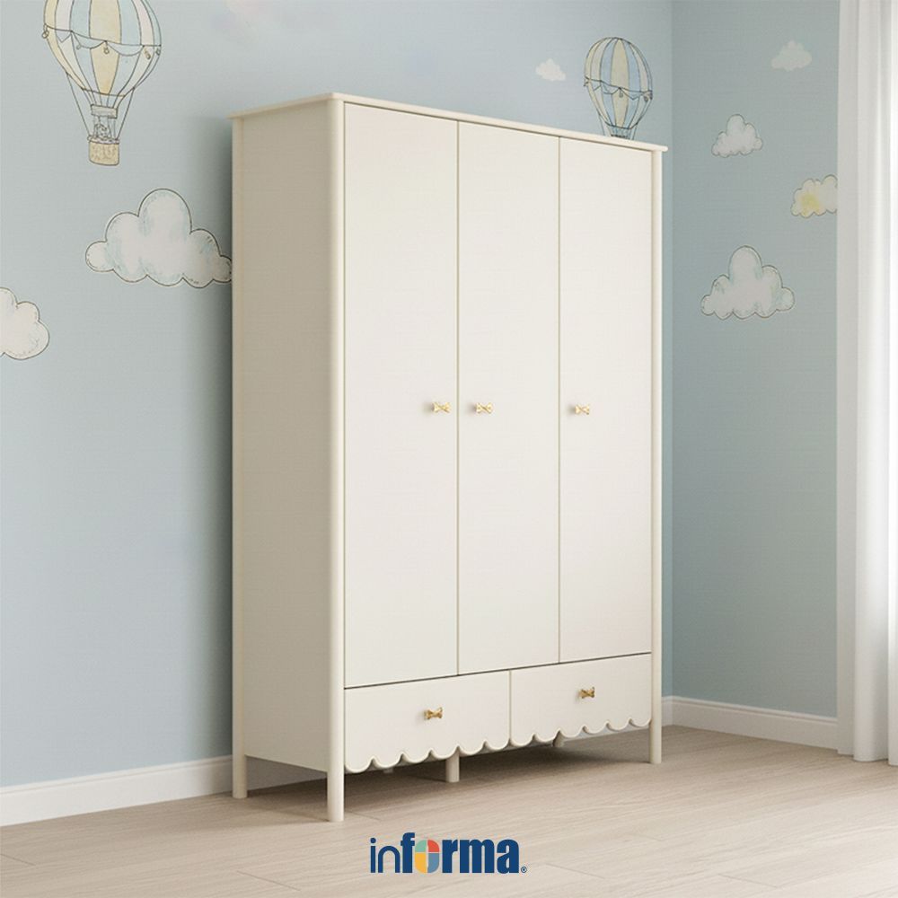 Jual Informa Blossom Lemari Pakaian 3 Pintu Tarik - Putih Lemari Baju ...