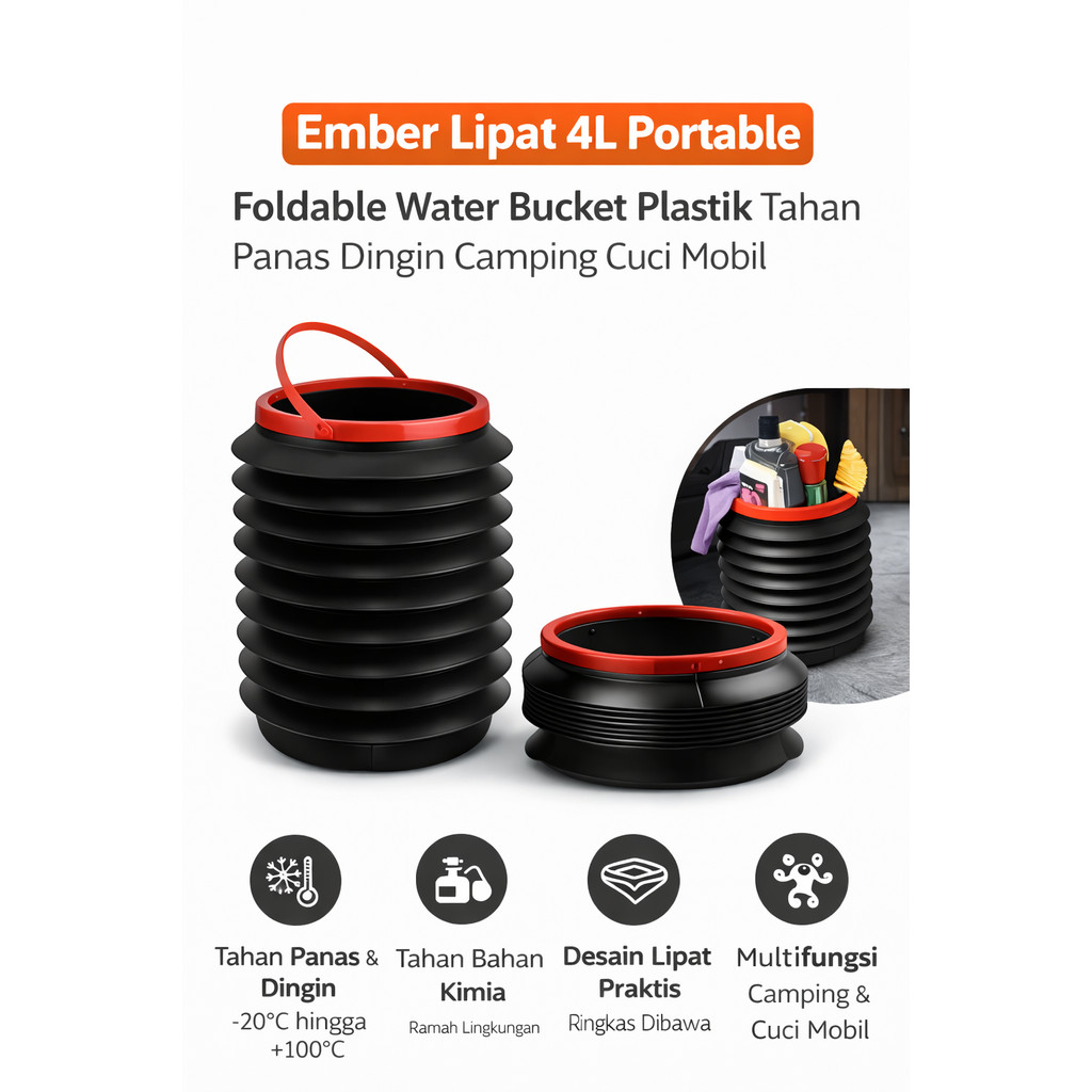 Jual Ember Lipat Water Bucket Storage Bucket Dustbin Portable 4L ...