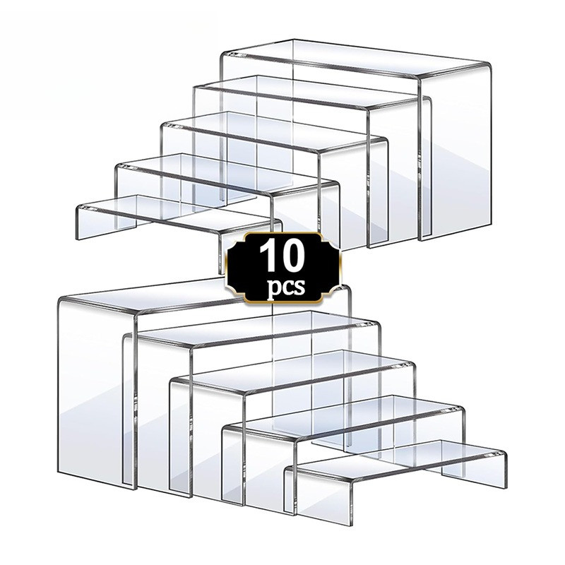Jual Acrylic Risers splay Stands Clear Rectangular Risers for Handmade ...