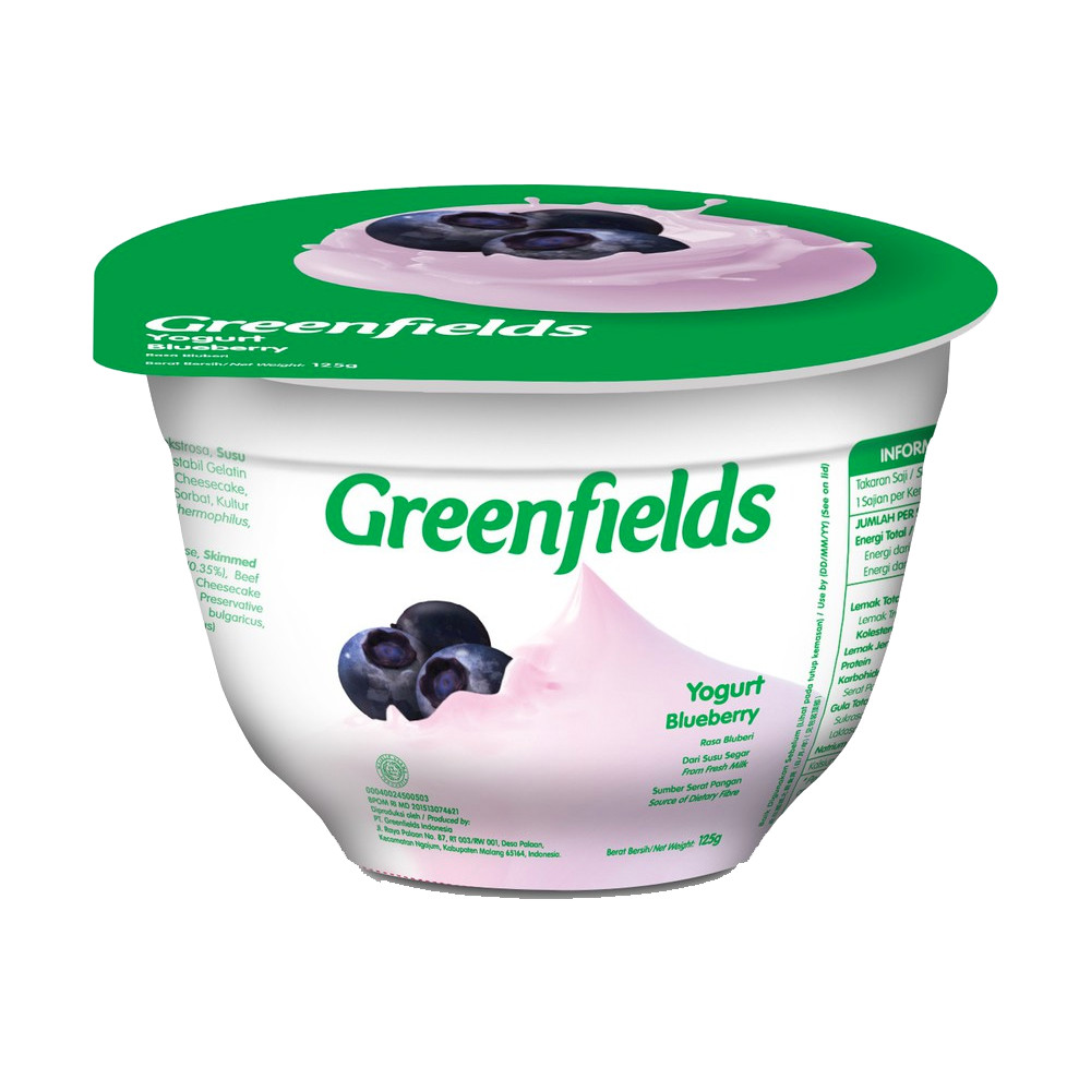 Jual GREENFIELDS YOGURT BLUEBERRY 125GR | Shopee Indonesia