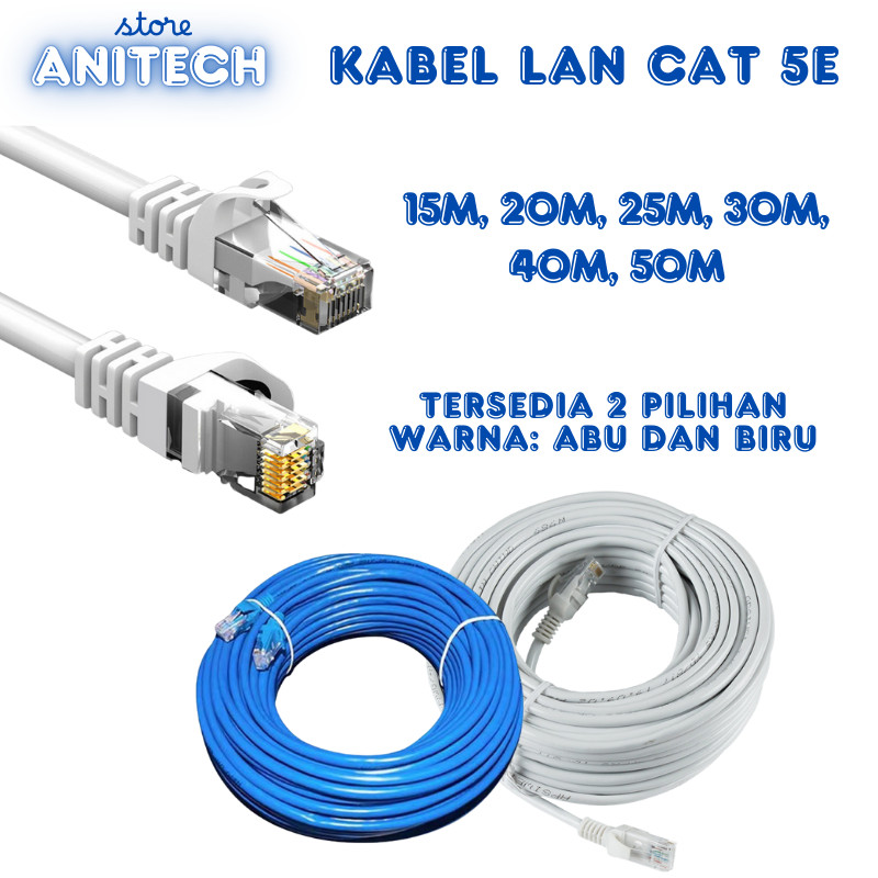 Jual Kabel LAN RJ45 Cat5e Cat6 Ready Pakai Kabel Jaringan Internet ...