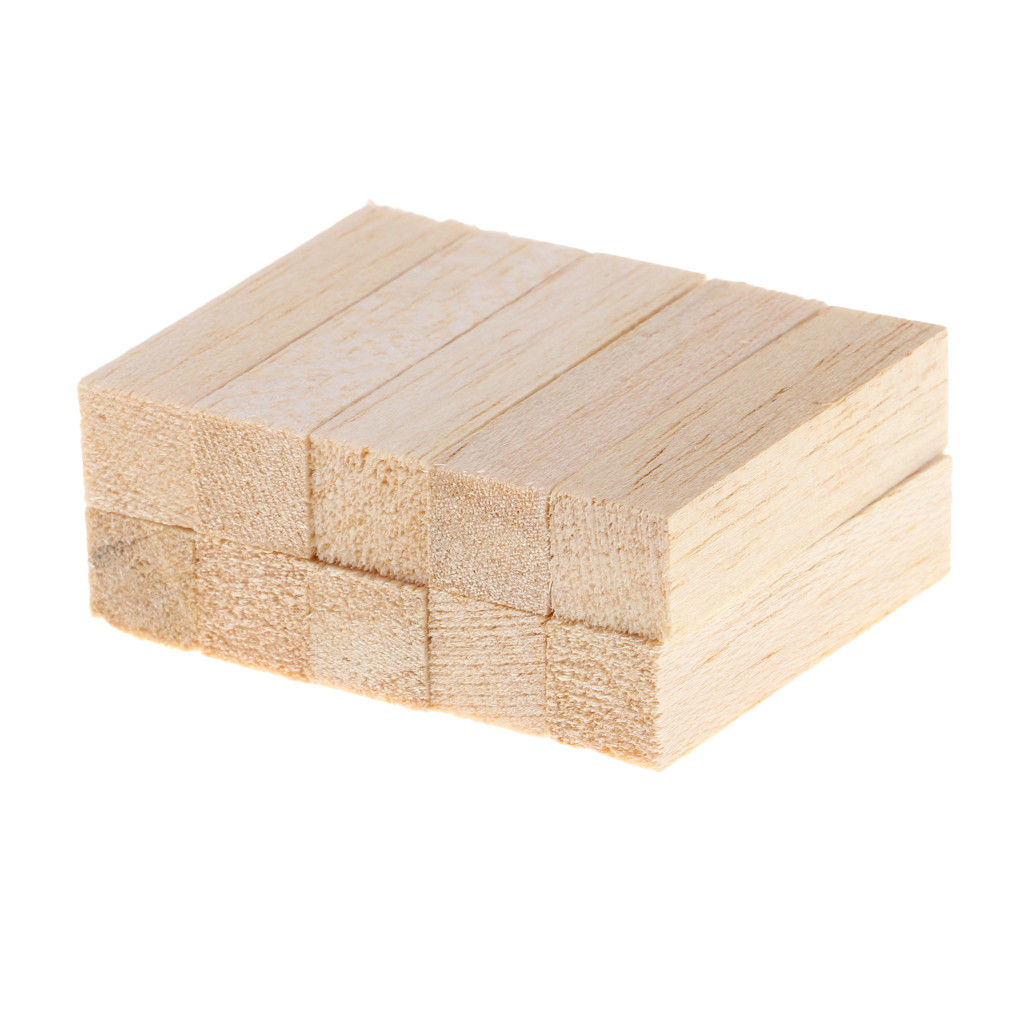 Jual 10 Pieces Of Balsa Wood Wooden Blocks Wood Cubes Natural Wood ...