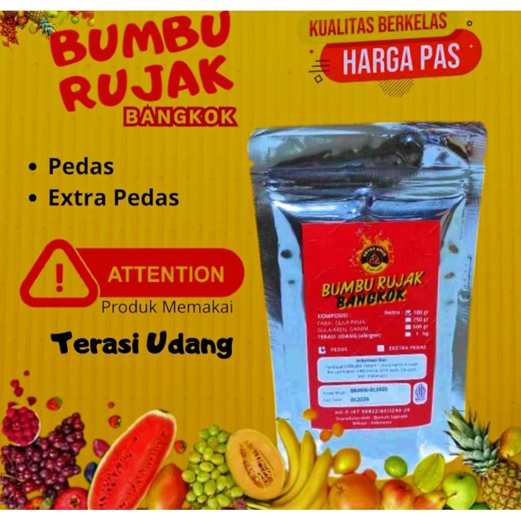 Jual RUJAK BUMBU RUJAK TABUR RASA EXTRAA PEDASSSS HOT TERASI CABAI HOT ...