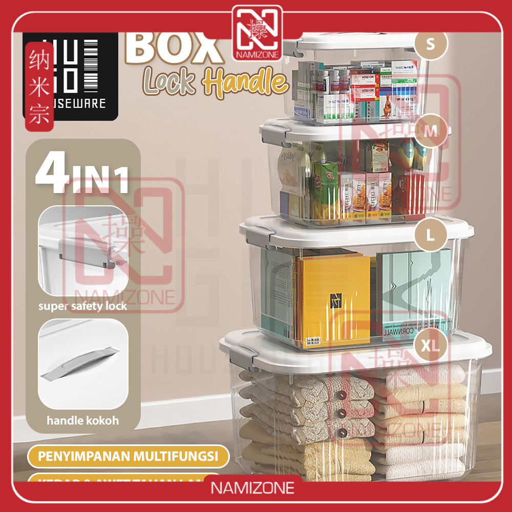 Jual NAMIZONE Container Box Set 4Pcs Storage Box Plastik Organizer ...