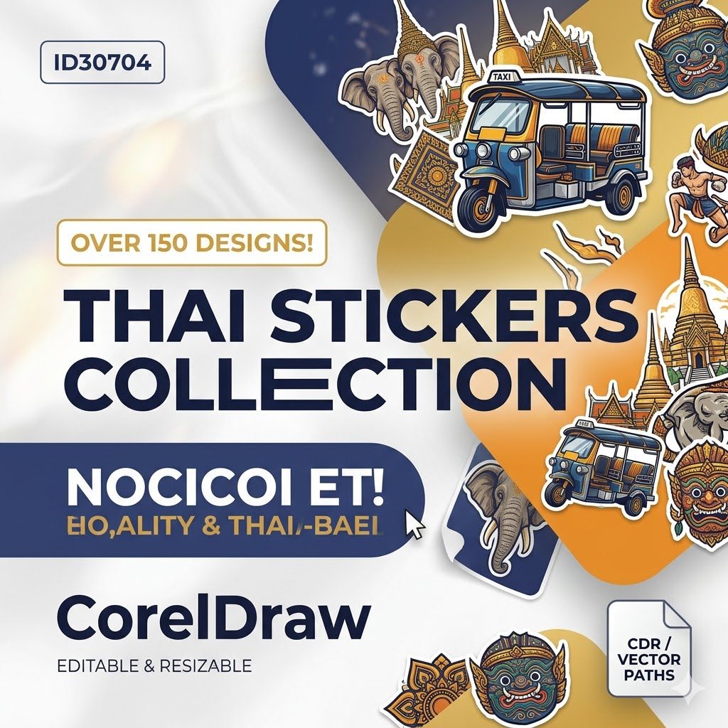 Jual ID30704 - Thai Stickers Collection CorelDraw | Shopee Indonesia