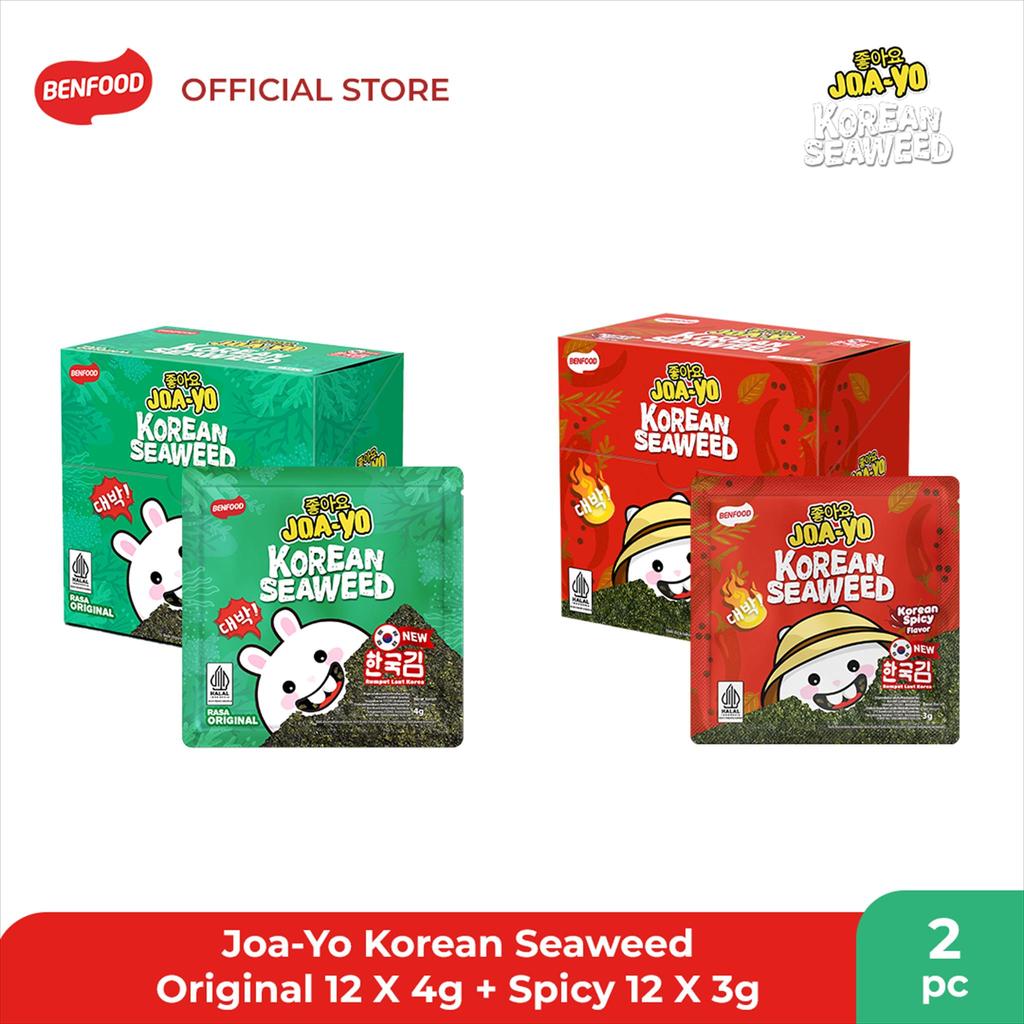 Jual [Mix Varian] JOA-YO Korean Seaweed Rumput Laut Ori 12x4g + Spicy ...