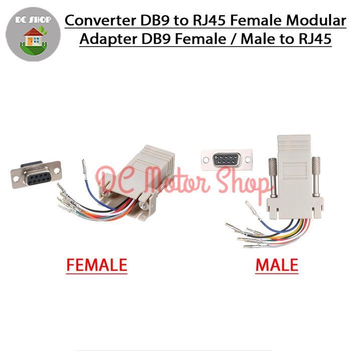 Jual Converter DB9 to RJ45 Female Modular Adapter DB9 Female / Male to ...