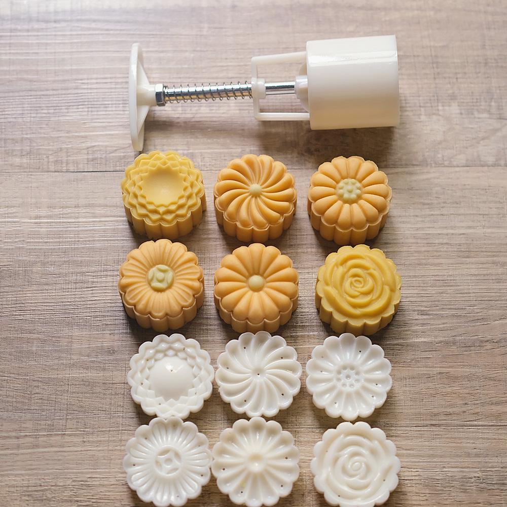 Jual Cetakan Mooncake Set 6 pcs Motif Bunga Pumpkin Flower Hand ...