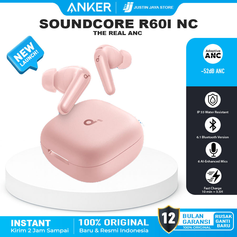 Jual Soundcore R60i NC (R50i NC Upgrade) by Anker, Real-Time Adaptive ...