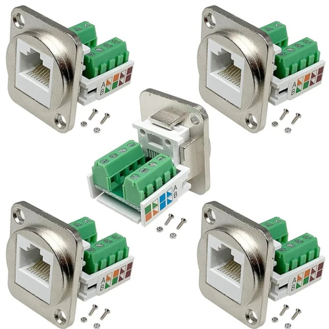 Jual RJ45 Panel Mount Screw Terminal Adapter RJ45/8P8C | Shopee Indonesia