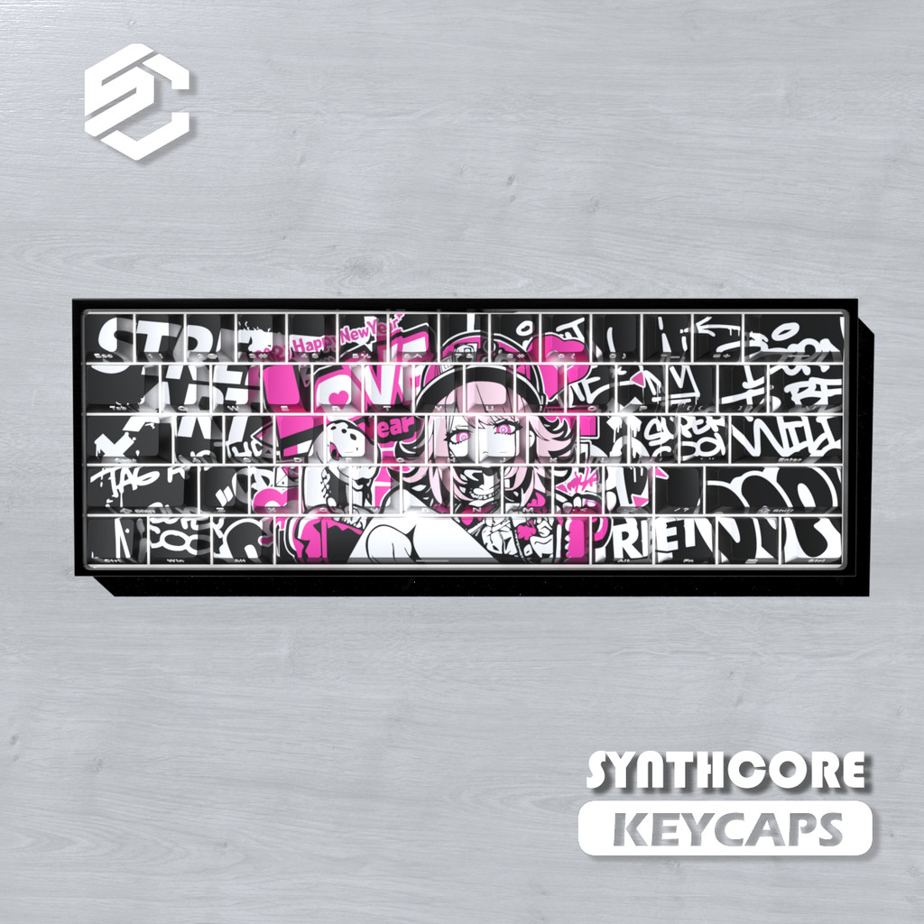 Jual 74/126 Keys Graffiti Girls Keycaps Animation High-value ...