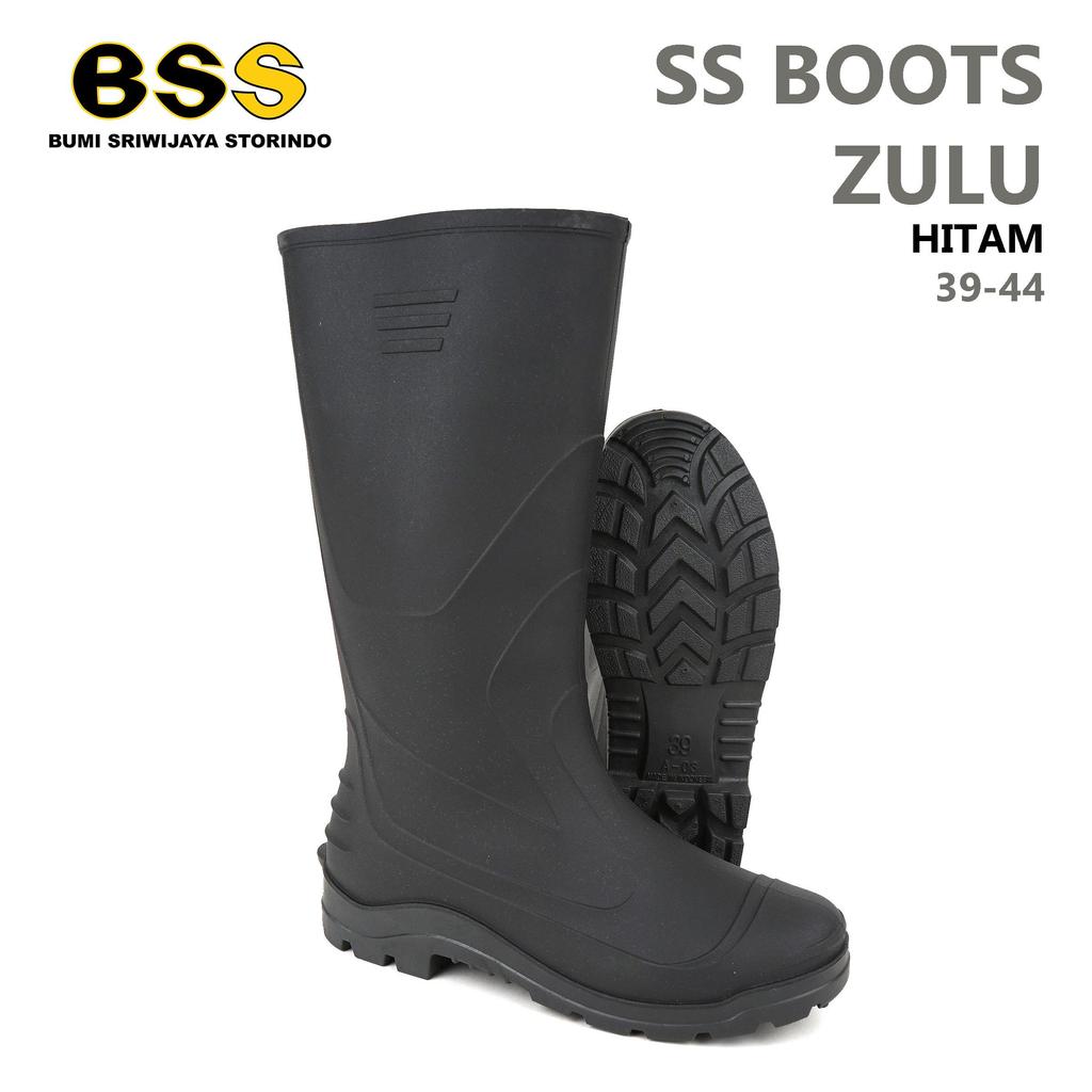 Sepatu Boots Tinggi SS ZULU Hitam - SS Boots Karet Lokal Perkebunan