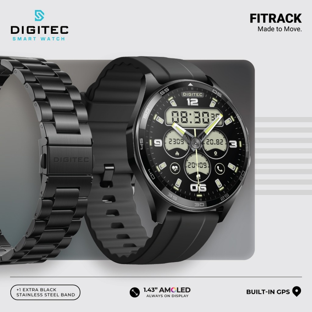 Jual Smartwatch Digitec FITRACK Amoled Screen with Extra Straps ...