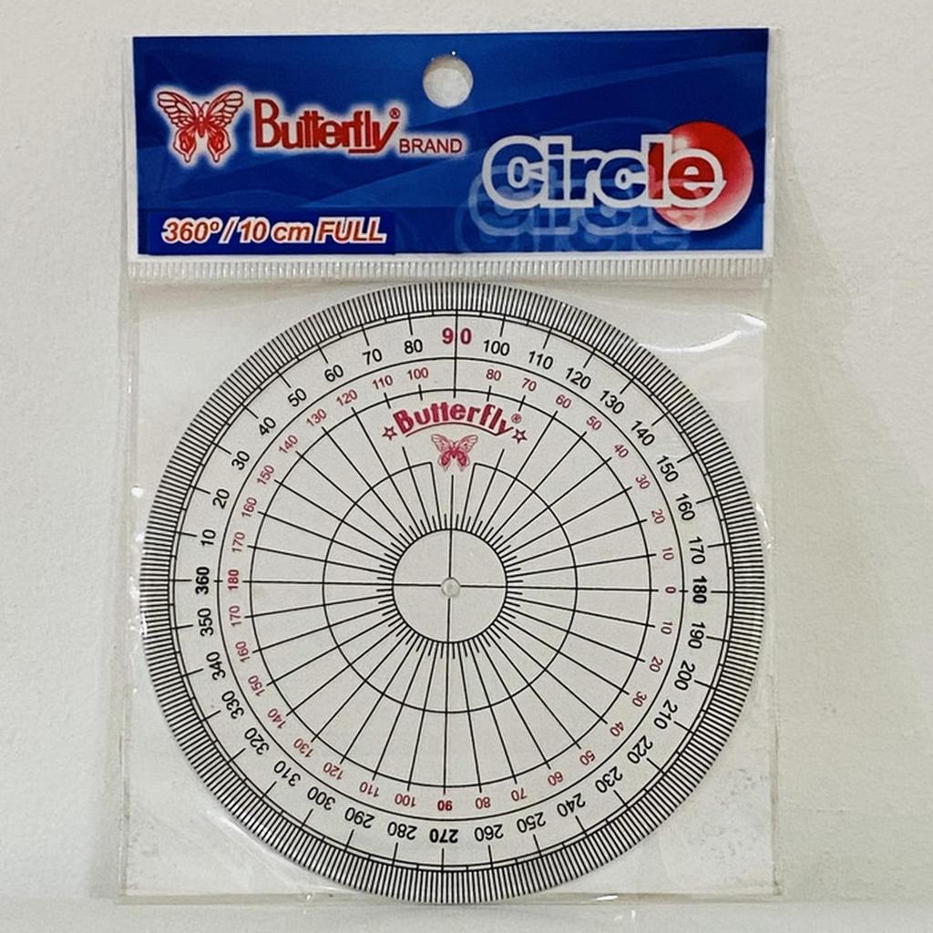 Jual Butterfly Busur Derajat 360° Penggaris Protractor 360° 10cm Bulat ...