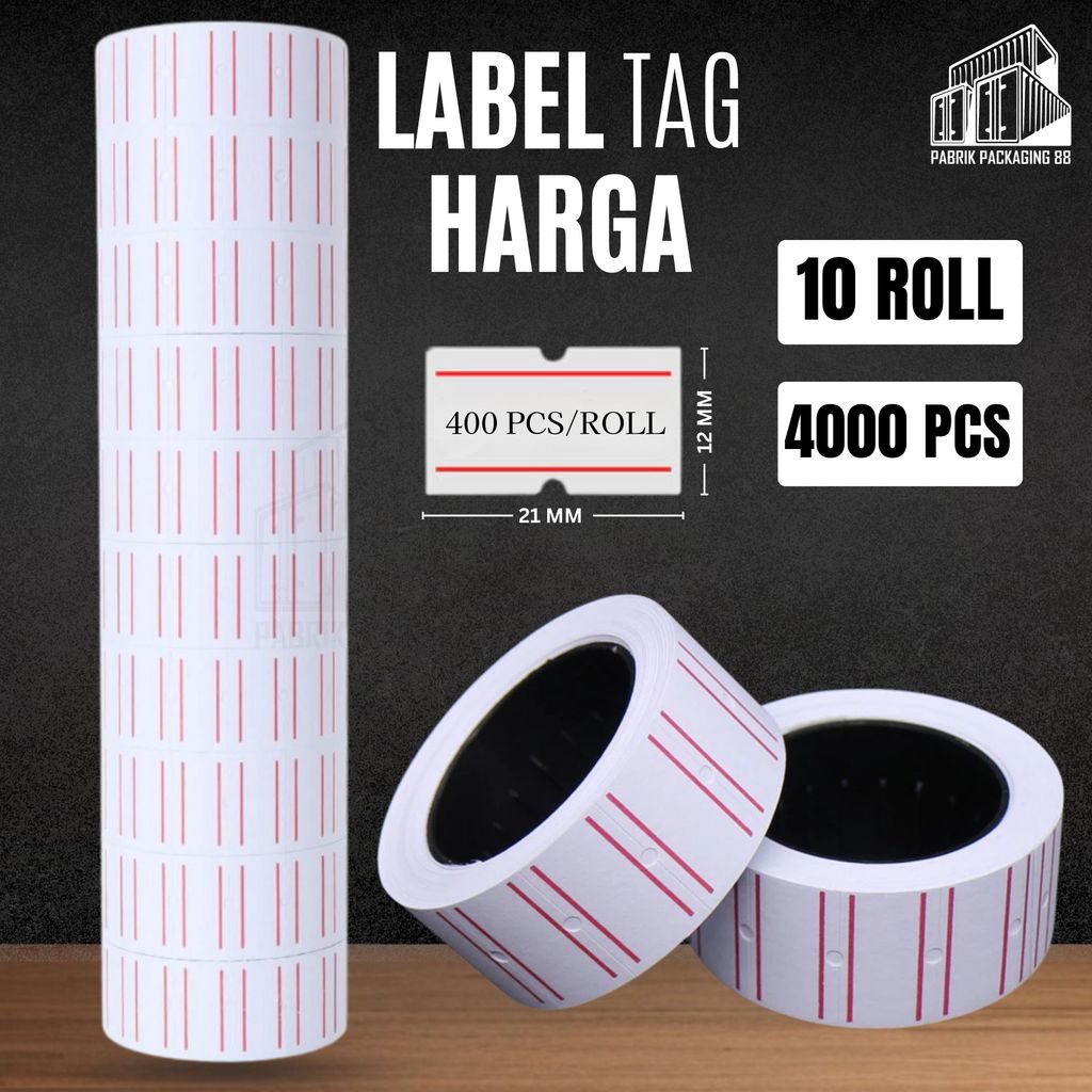 Jual Kertas Label Harga 10 ROLL 400 PCS Refill Price Tag 1 Line 10 Pcs ...