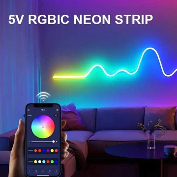 NORDIC STYLE LUXURY Lampu LED Running Neon Flexible RGB 5 Meter Waterproof Lampu LED RGB