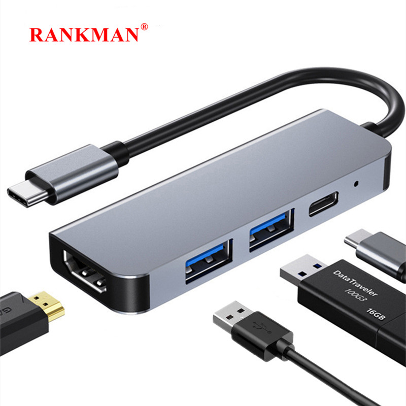 Jual USB C Hub to 4K HDMI-compatible Type C PD arger USB 3.0 2.0 ...
