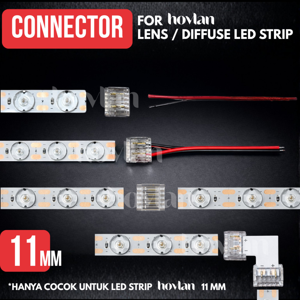Jual Soket Konektor 11mm Led Strip Lens Diffuse Hovlan Lensa Neon Box ...