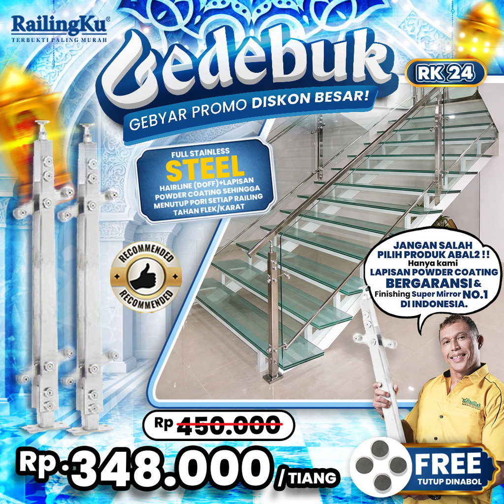 Jual Railing Tangga Stainless Plate Minimalis Railingku [GEDEBUK!] RK ...