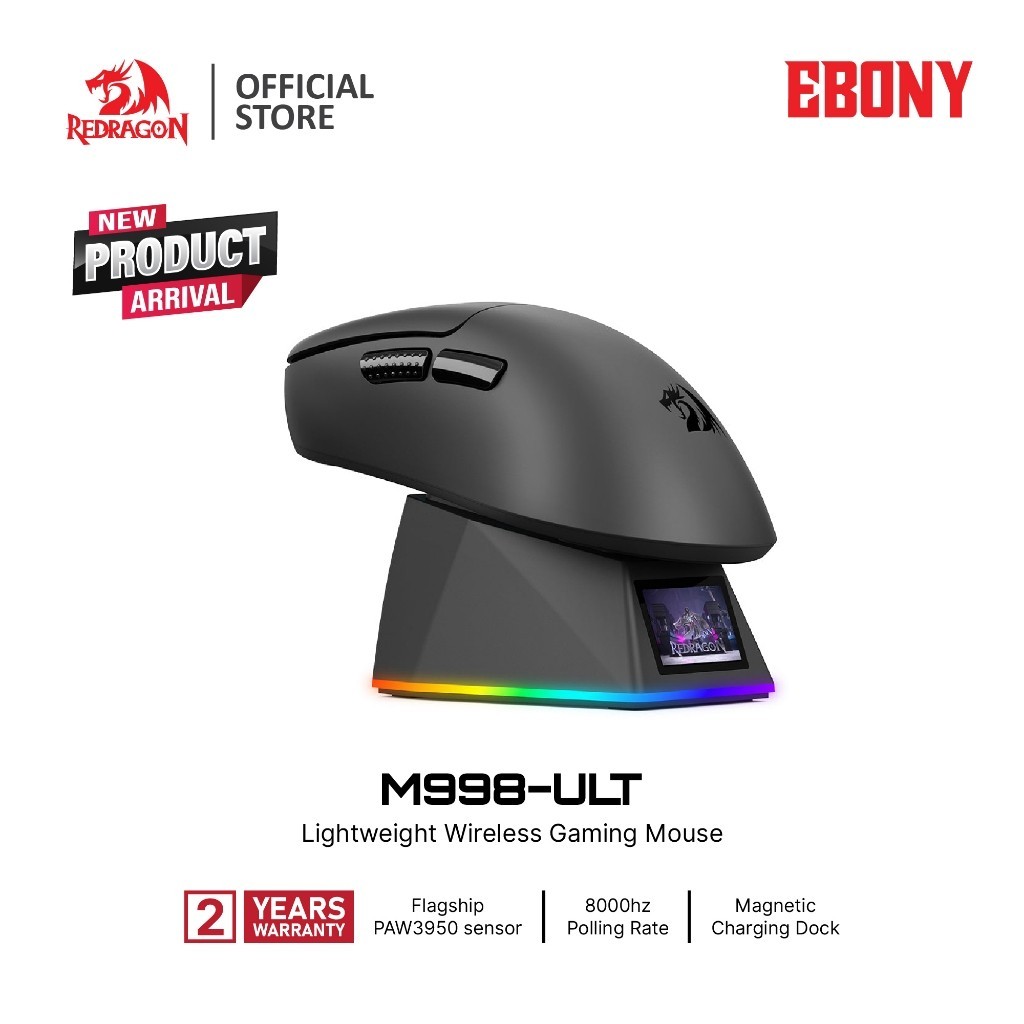 Jual Redragon EBONY M998 ULT 8K Wireless Gaming Mouse – 30K DPI, 61g ...