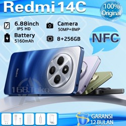 [Promosi]HP xiaomi  REDMI 14C Ram8/256GB Baru Original segel kamera HD Garansi Resmi 12 bulan gratis softcase