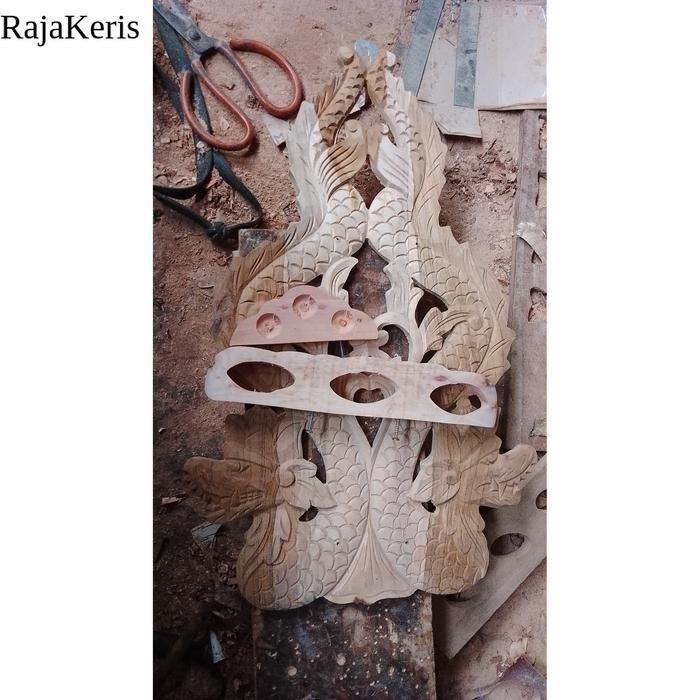 Jual blawong keris dari kayu jati ukir alus naga kembar naga raja ukir ...
