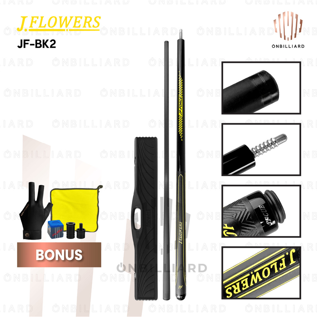 Jual JFLOWERS Break Cue JF-BK2 Carbon Cue Stick Billiard JFS Stik