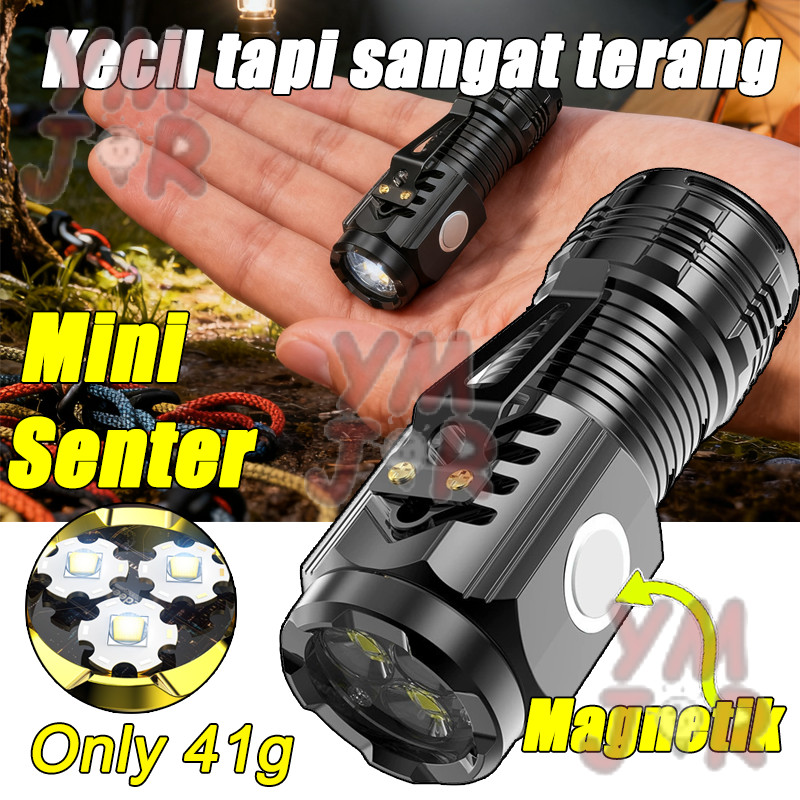 Jual YMJR Mini Senter LED Super Terang Jarak Jauh Anti Air Senter White ...
