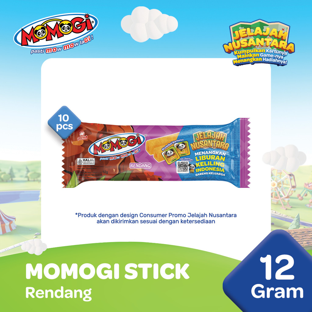 Jual Momogi Stick Snack Makanan Ringan 12gr - Rendang [1 Box @ 10 Pcs ...