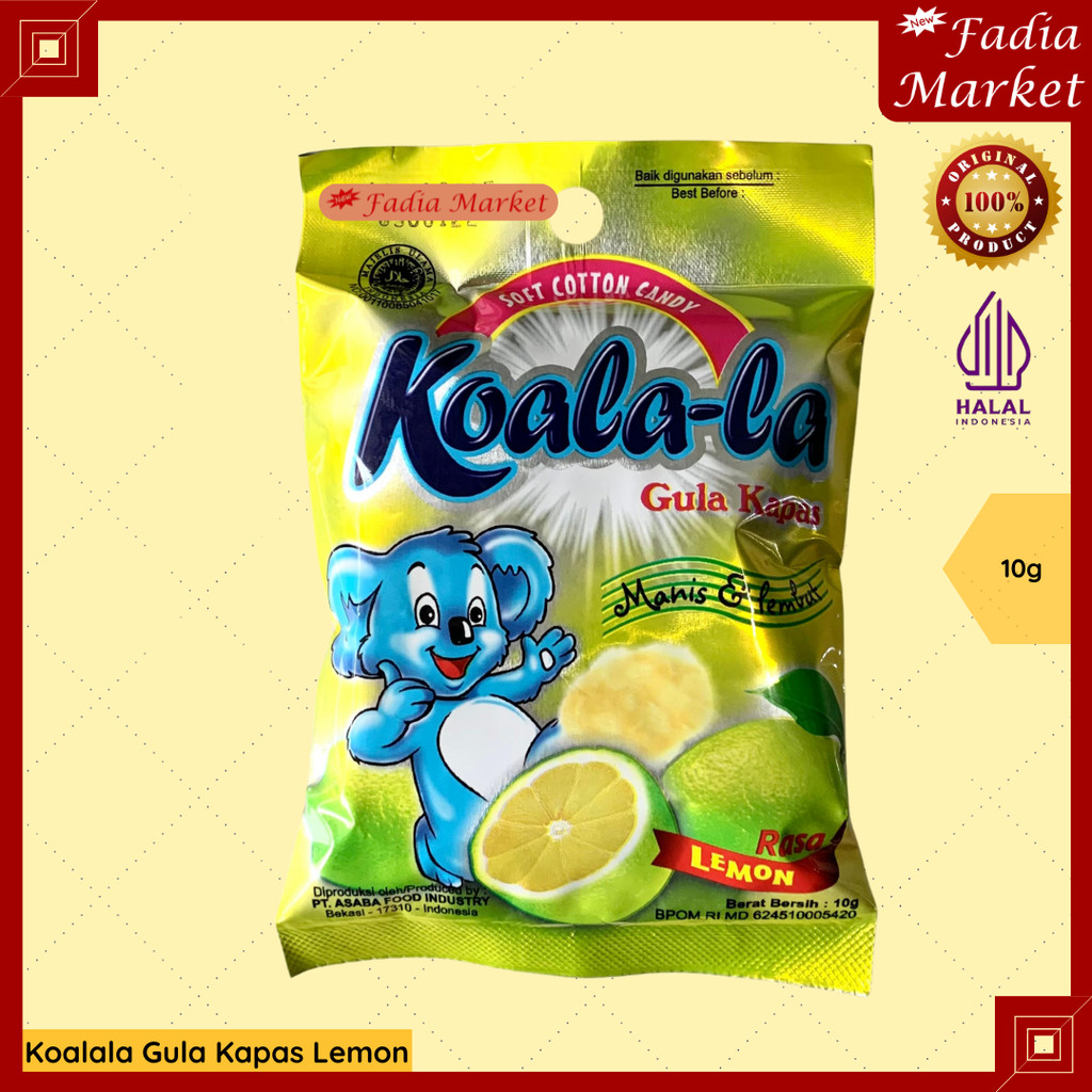 Jual Koalala Permen Gula Kapas Cotton Candy Rasa Lemon 10g | Permen ...