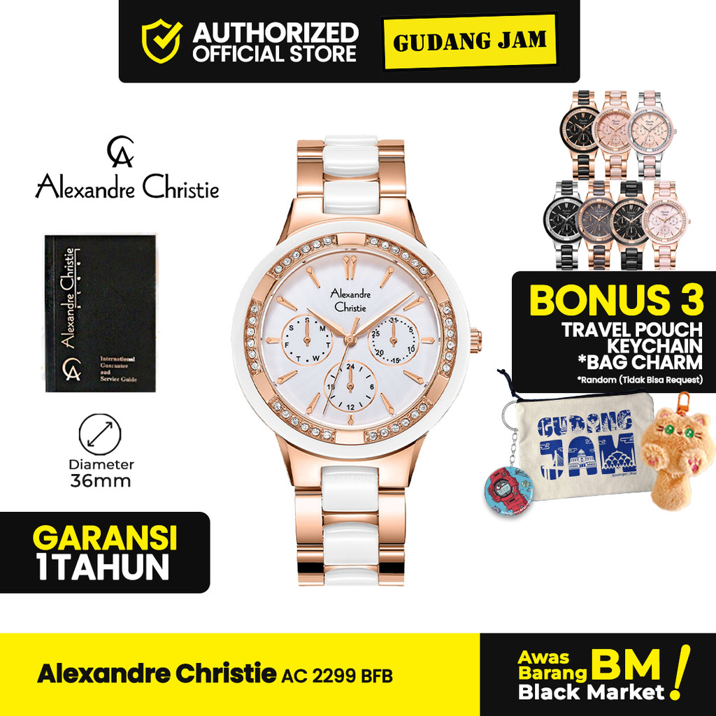 Jam Tangan Cewek Alexandre Christie AC 2299 BFB Stainless…