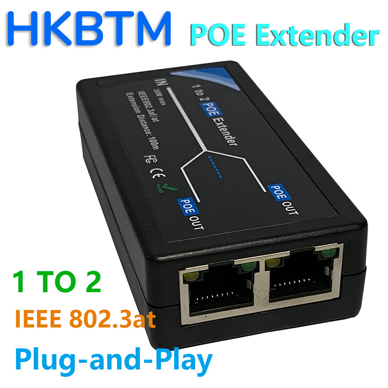 Bawofu Adattatore di alimentazione PoE, 48 V, 24 W, 0,5 A, iniettore Ethernet con spina a muro americana, conforme IEEE 802.3af, 10/100 Mbps, per telefoni IP Voip fotocamere dispositivi PoE