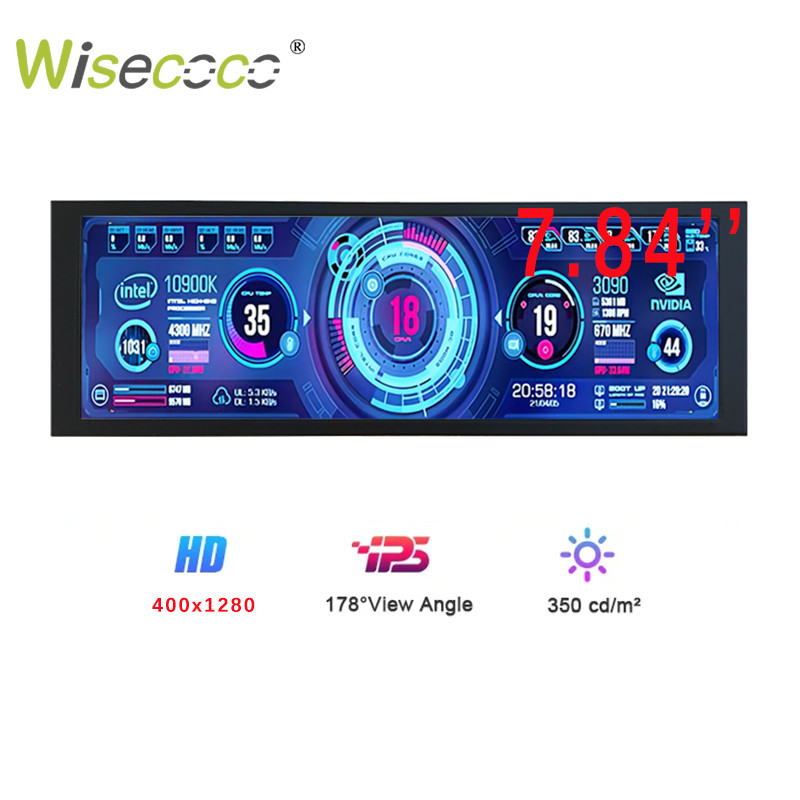 Jual Wisecoco 7.84 In Mini Portable Monitor 1280x400 CPU GPU Monitoring ...