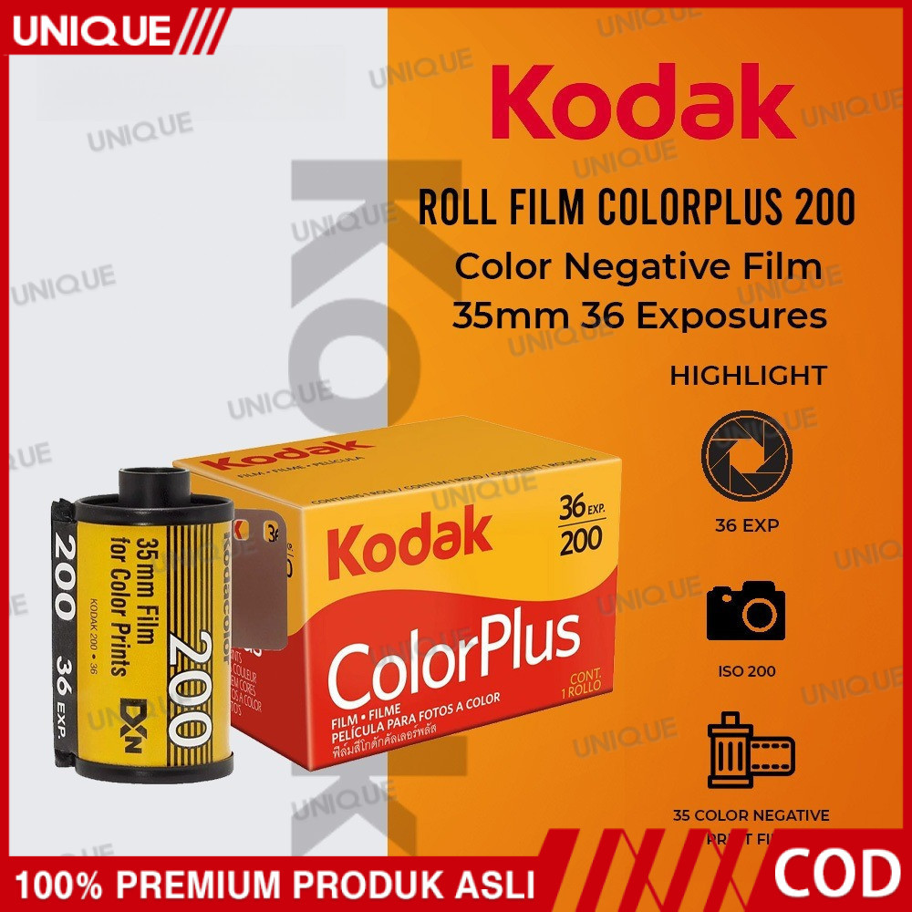 Jual UNIQUE Roll Film Kodak ColorPlus 200 Color Negative Film 35mm 36 ...