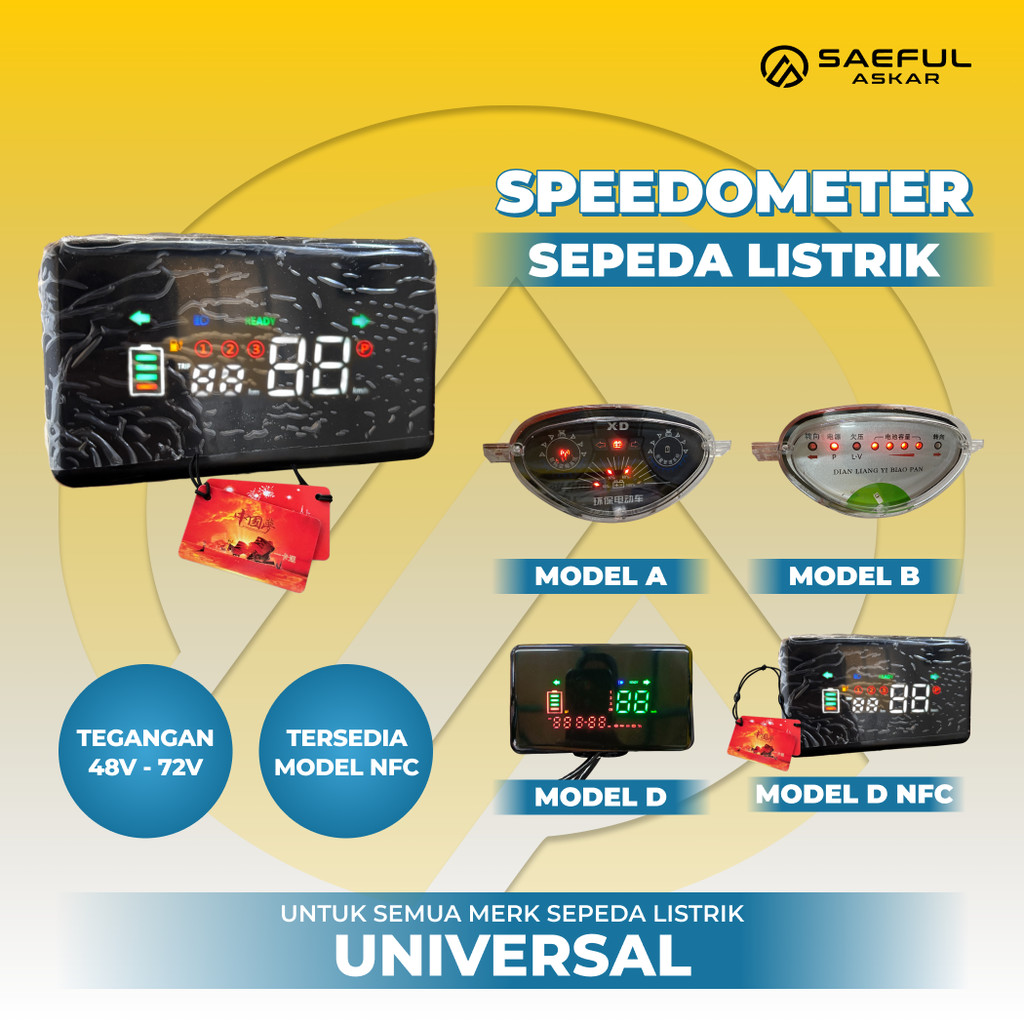 Jual Indikator Display Speedometer Sepeda Listrik Motor Listrik 48V 60V ...