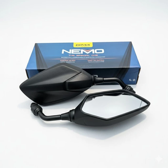 Spion Nova gen 2 tangkai pendek 3 jari kaca cembung universal semua motor honda yamaha fazzio pcx vario nmax