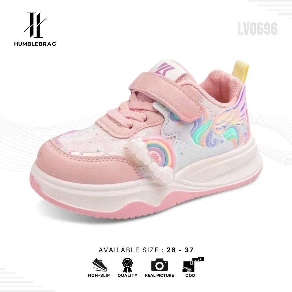 Jual HMBRG Solar SIZE 26-37 Sepatu Sneakers Anak Cewek Motif Rainbow ...