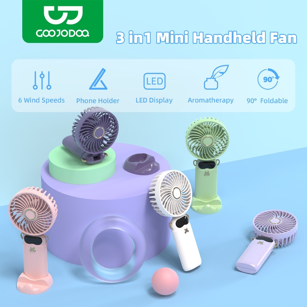Jual READY !Goojodoq Kipas Angin Mini 10000mAh 5-Speed Wind Kipas ...