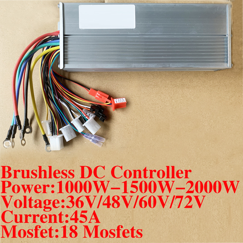 Jual 48V 60V 72V 1000W 1500W 2000W E-bike controller MAX 45A 18 MOSFET ...