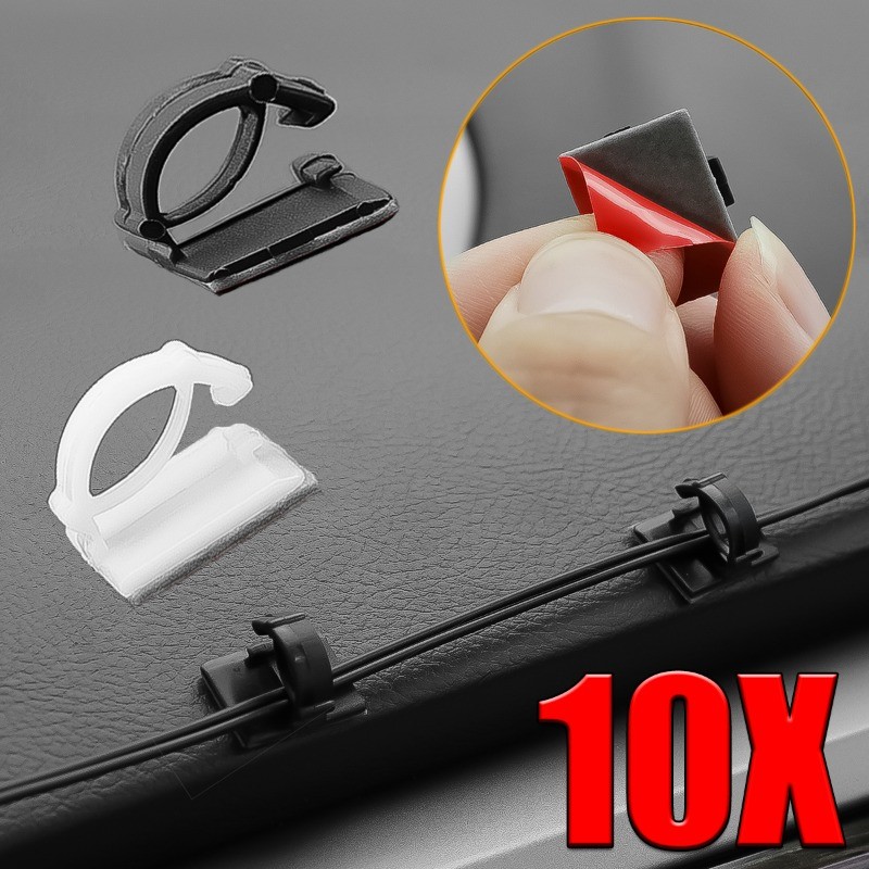 Jual 10pcs Car Fixed Clip Self-adhesive Cable Clips For Car Dash Camera ...
