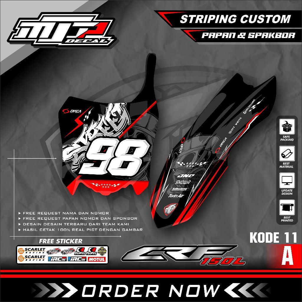 Jual Decal Sticker Rbt Papan No Start Dan Spakbor Depan Custom Terbaru ...