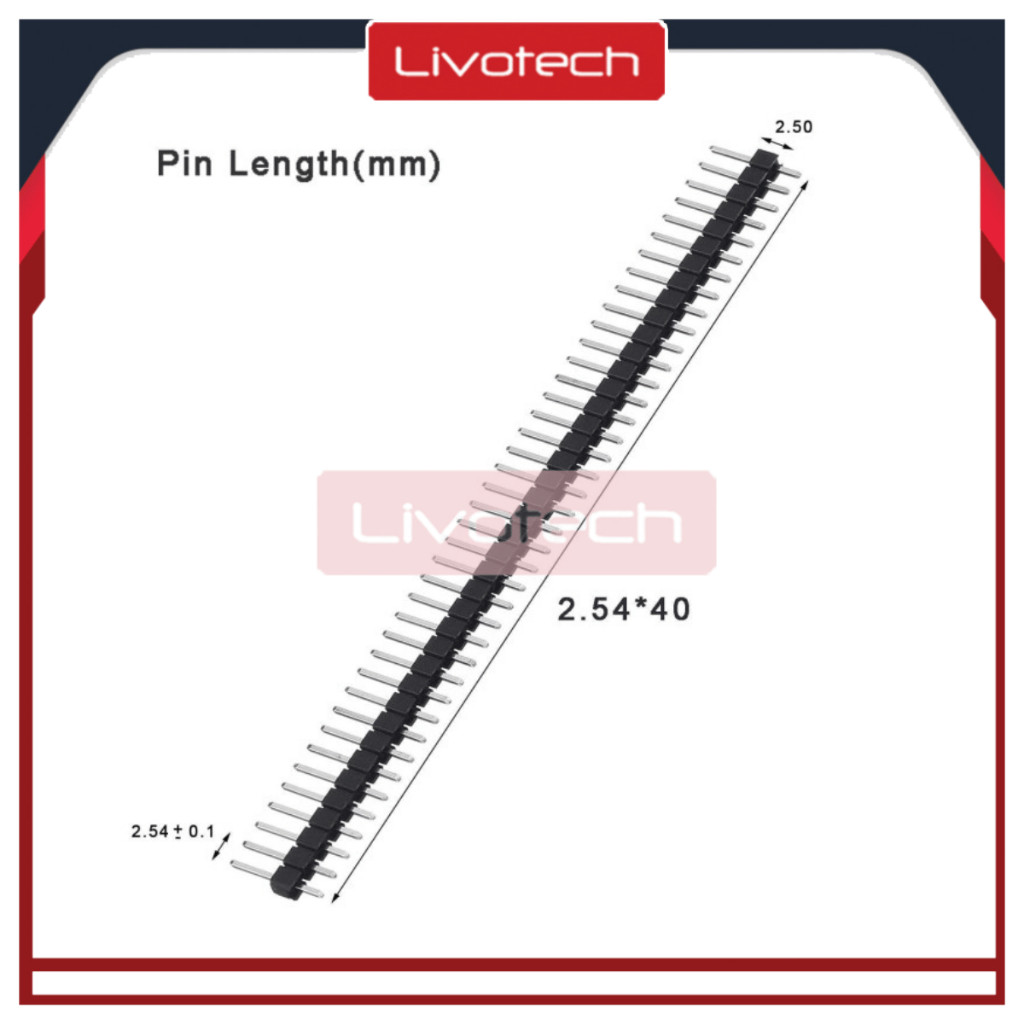 Jual LIVO Pin Header Male Single Row 1 x 40 Lurus Straight 2.54mm ...