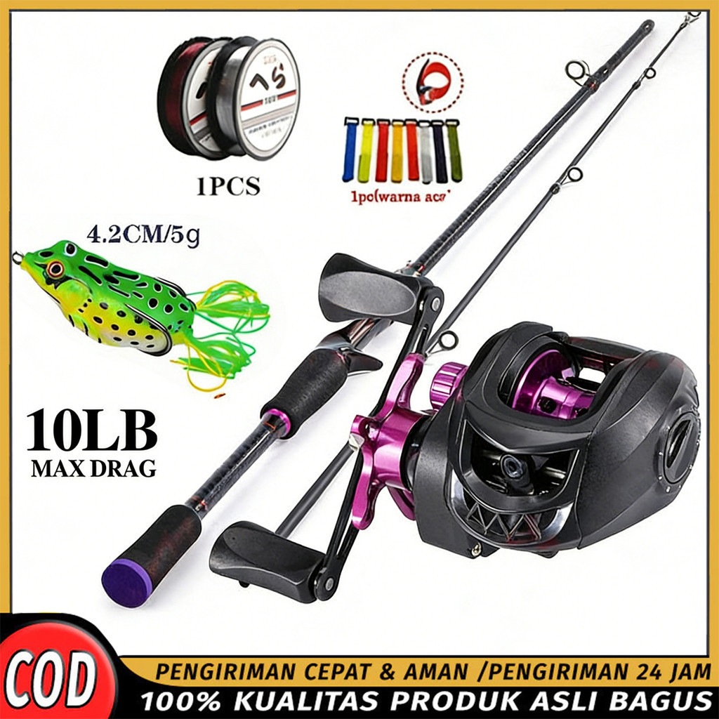 Joran pancing 1 set, BC Set Joran Pancing 160/180/210/240cm l Max Drag 10kg
