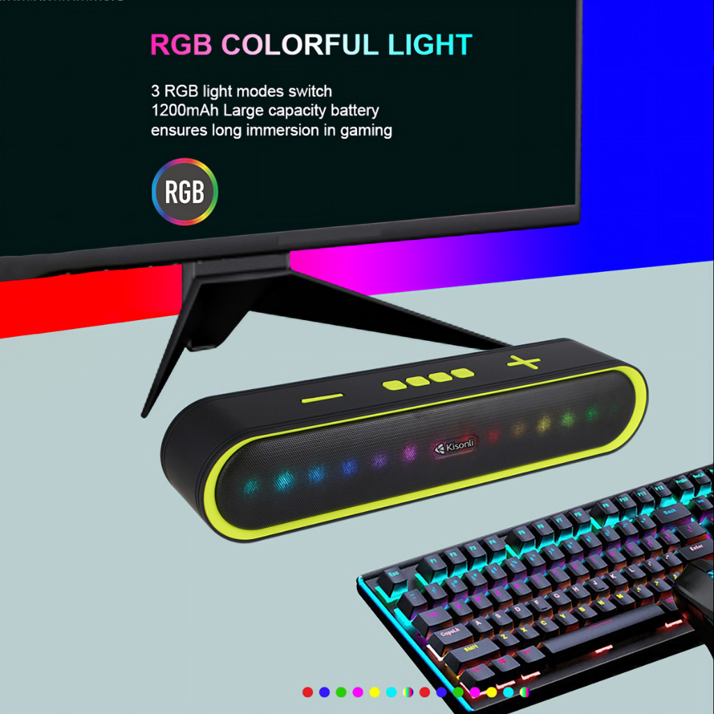 Jual Speaker Bluetooth LED915 Kisonli Soundbar Long Strip RGB Ligth 2 ...