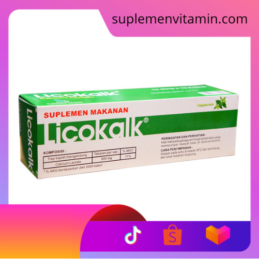 Jual Likokalk / Licokalk Tablet Suplemen Vitamin dan Kalsium Original ...