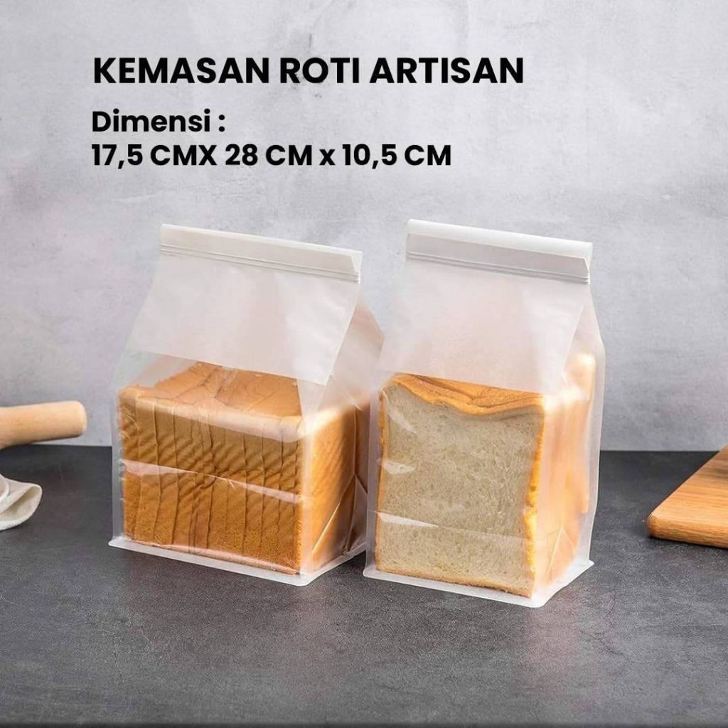 Jual Kemasan Roti Artisan Ukuran 17,5x28 cm Kraft Paper Putih Kemasan ...