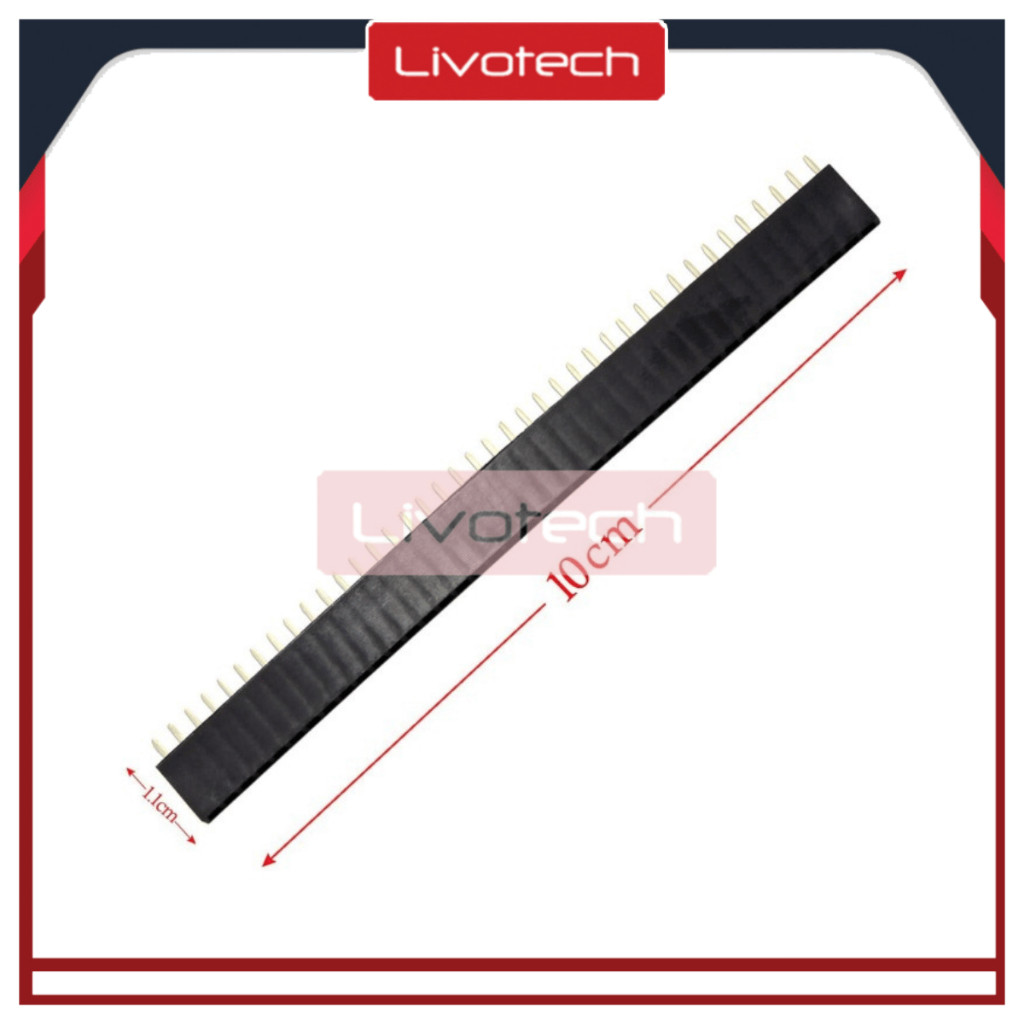 Jual LIVO Pin Header Female Single Row 1 x 40 Lurus Straight 2.54mm ...
