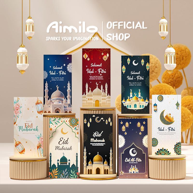 [READY] Aimilo Amplop Lebaran Idul Fitri Isi 30/50PCS Ukuran Besar 8×16 cm Muat Uang Tanpa Dilipat