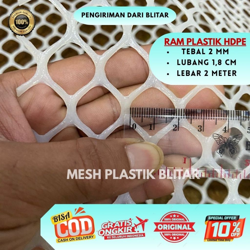 Jual JUAL Ram jaring plastik PUTIH ECER Lebar 2 meter alas lantai ayam ...