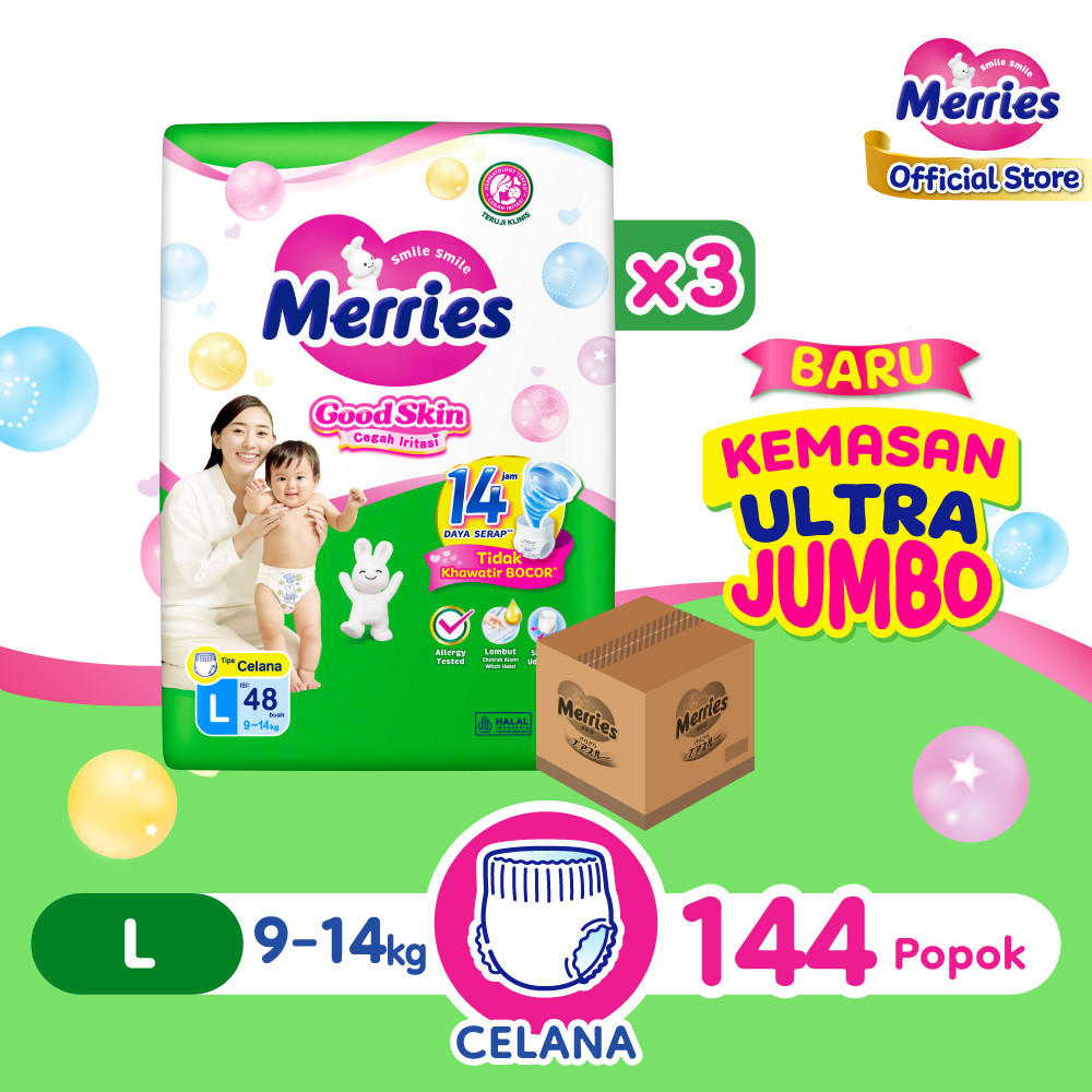Jual Merries Good Skin Pants Popok Perlengkapan Bayi L(9-14) Isi 48 ...